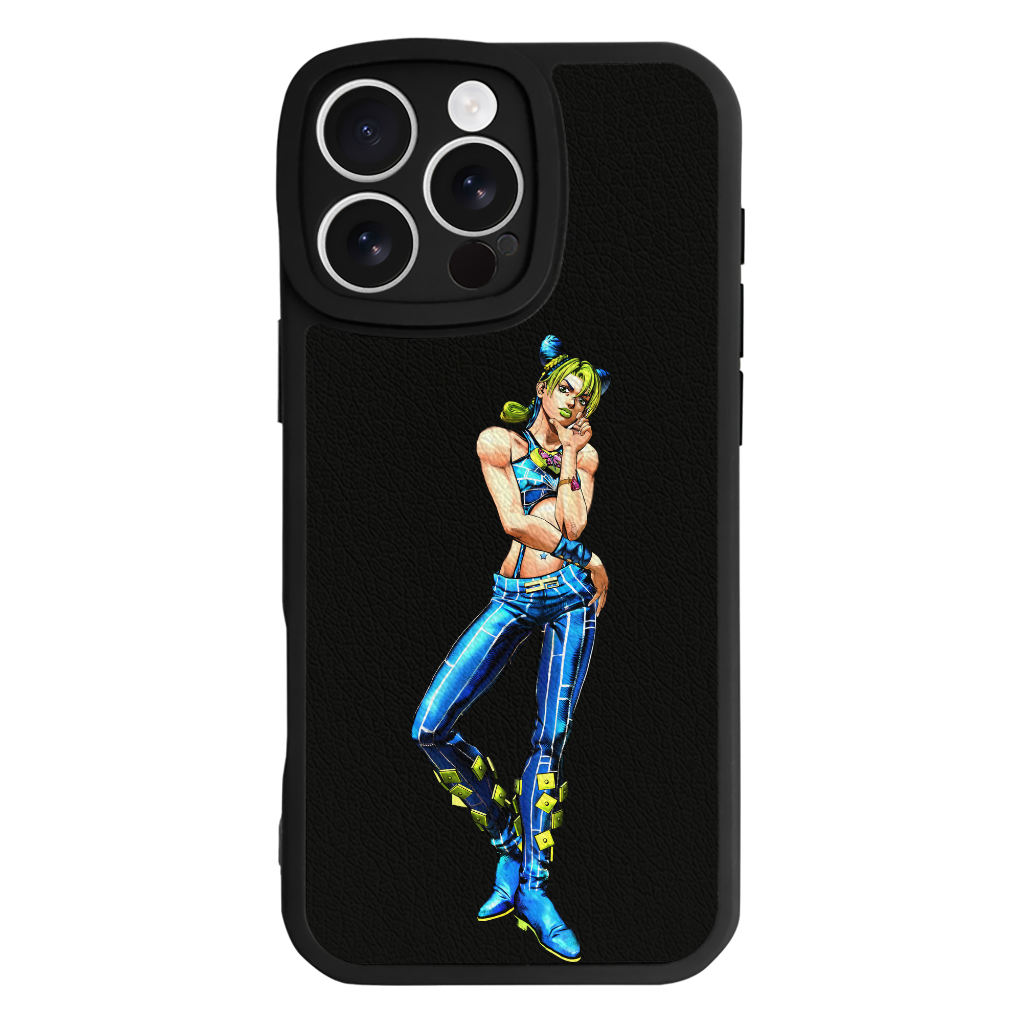 （画像用） "ジョジョの奇妙な冒険 くうじょう ジョリーン JoJo's Bizarre Adventure Jolyne Cujoh " 【iPhone 16シリーズ対応】シリコンスマホケース（レザー調） 材質：シリコン